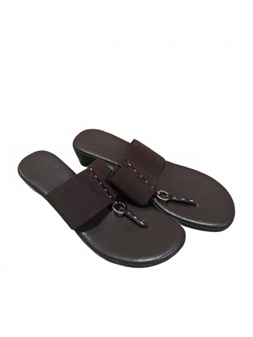 Mozena Womens Brown Minimalist Ring wedge Sandals Size 9.5 M